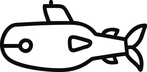 Obraz premium Simple Submarine Drawing