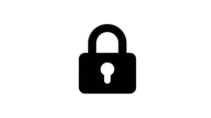 A monochrome illustration of a padlock, a symbol of security