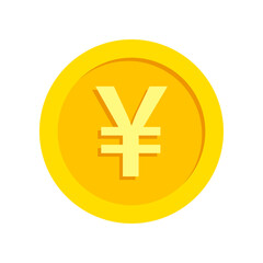 Obraz premium Gold Yen and Yuan currency coin icon