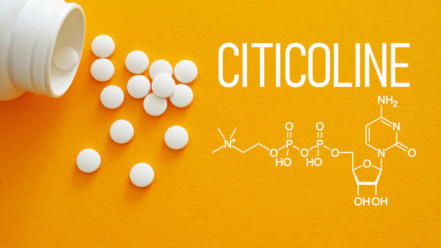 Citicoline Cognitive Support Medication Concept, Brain Health, Memory Function and Neurological Treatment in Modern Healthcare