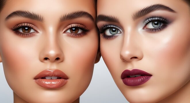 Two Women with Different Makeup Styles - A Beauty Comparison.