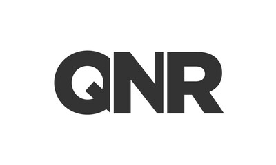 QNR logo design template with strong and modern bold text. Initial based vector logotype featuring simple and minimal typography. Trendy company identity.