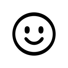 Fototapeta premium Happy Smile Emoji Face Icon – Social Media Simple Outline Icon, Black and White, Isolated Vector