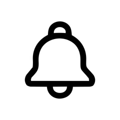 Obraz premium Bell/ Notification/ Alert Icon– Social Media Simple Outline Icon, Black and White, Isolated Vector
