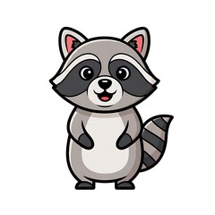 Obraz premium Adorable Cartoon Raccoon Character Illustration.