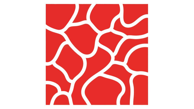 Abstract red pattern with organic white lines creating a unique texture.