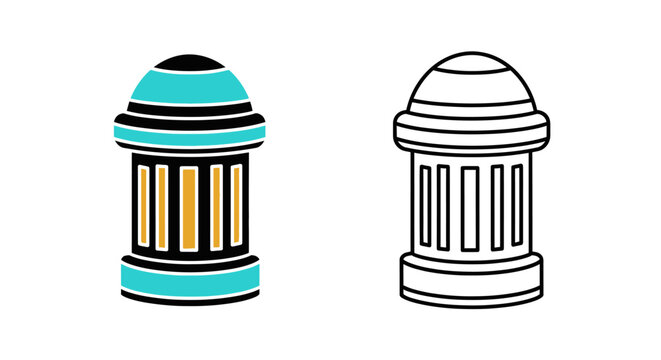 Modern minimalist trash can icon design Vector