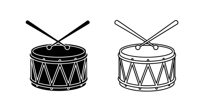Drum music percussion instrument drumsticks Vector