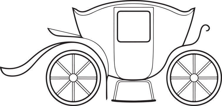 carriage coach line art vector for logo and print