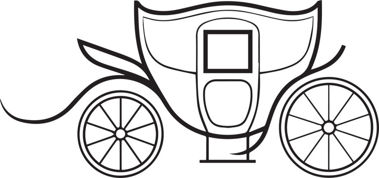 carriage horse drawn coach silhouette vector illustration