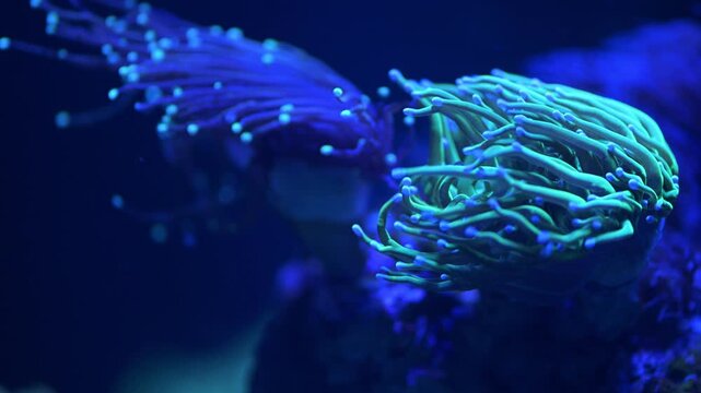 Colorful coral polyps in a reef environment during daytime exploring marine life and ocean biodiversity