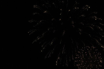 firework dust falling