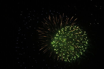 fireworks exploding in the night sky