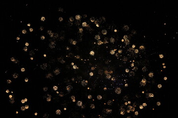 shimmering circle fireworks in the sky