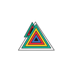 Colorful Triangles Abstract Geometric Design.