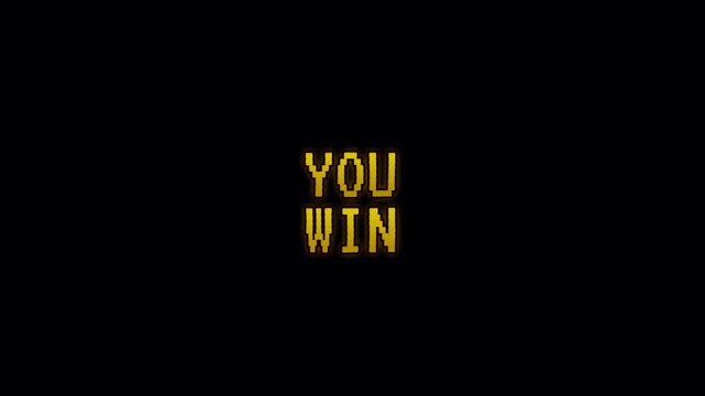 You win pixel art retro gaming victory ideal for video game screens, achievement notifications, or celebratory moments.