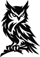 Obraz premium Detailed Owl Silhouette Logo Vector Illustration