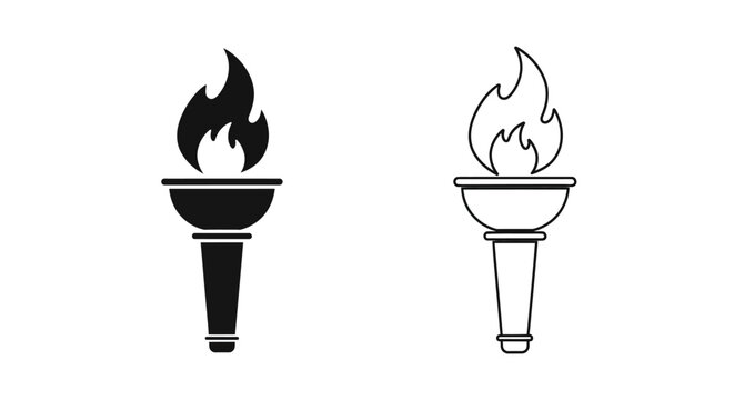 Olympic torch symbol flame sports event Vector