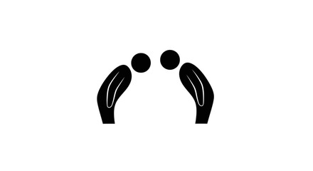 Black earring with circular design.