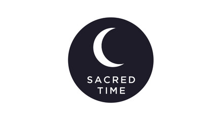 Sacred Time Logo Crescent Moon Symbol.