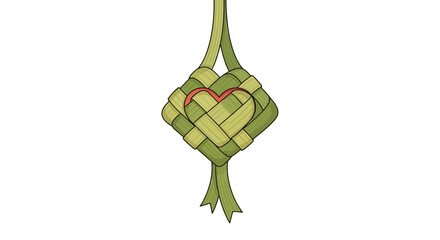 Ketupat woven traditional Malay food.