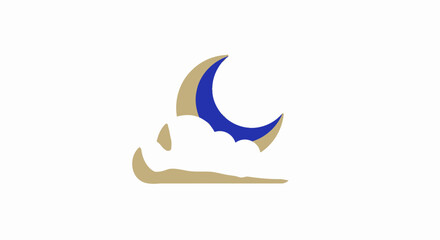 Crescent Moon Sleeping on Clouds.