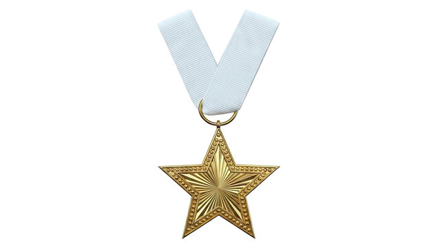 Golden Star Medal with White Ribbon