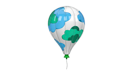 Hot Air Balloon with Cloud Pattern