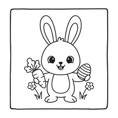 Obraz premium EASTER COLORING BOOK for KIDS, Easter Coloring Book For Kids, coloring page, bold and easy. line art, vector art, Easter Coloring Kdp
