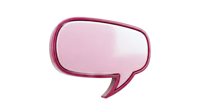 Pink Speech Bubble with Metallic Outline