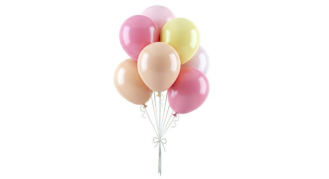 Soft Pastel Balloons Tied Together