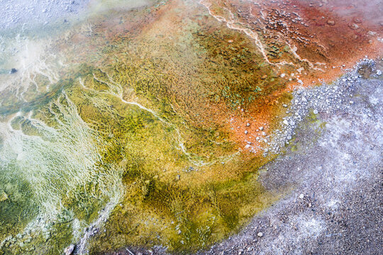 Mineral Deposits and Colorful Surface at El Tatio Geyser Field, Chile