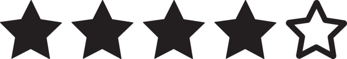 Five Star Rating Icon Set.