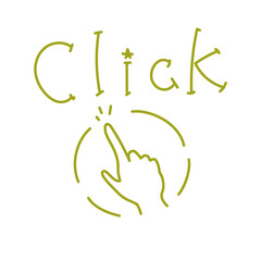 Illustration of a hand clicking with its index finger Thin Click