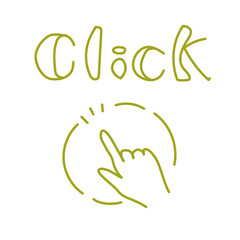 Illustration of a hand clicking with its index finger Thick Click