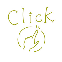 Illustration of a hand clicking with its index finger Thin Click Right