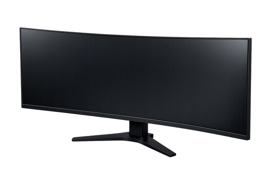 Curved ultrawide gaming monitor displaying blank screen