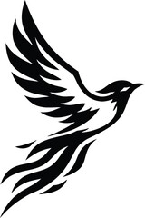 Obraz premium Flying Bird Abstract Silhouette Logo