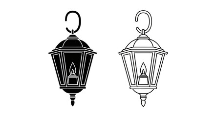Vintage street lamp illustration Vector