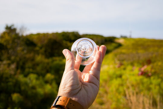 Finding a glass sea float on Block Island off the coast of Rhode Island.
