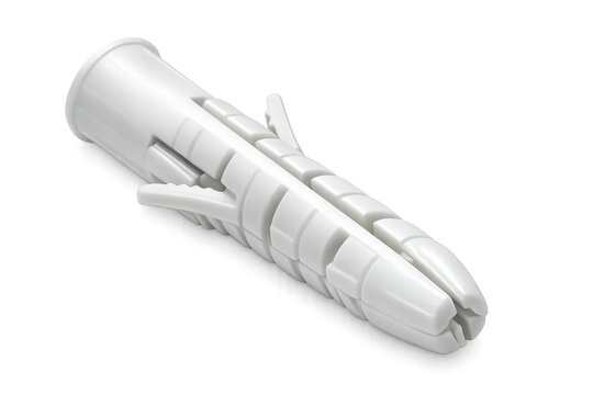 White plastic rawlplug for construction and hardware use