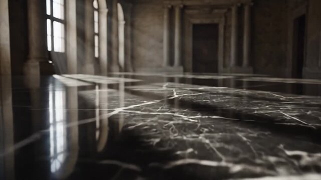 Marble Hallway with Sunlight: Elegant Interior Architecture