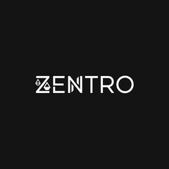 Zentro Logo with Justice Scale Symbol on Black Background