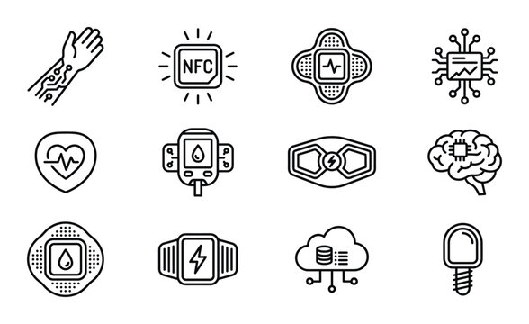 Process simulation vector icon design concept outline graphic symbol business flowchart diagram isolated.