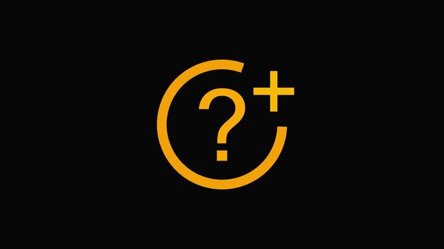 E"A sleek, dual-style  Video animation featuring a question mark and a plus sign, masterfully crafted for modern UI/UX.