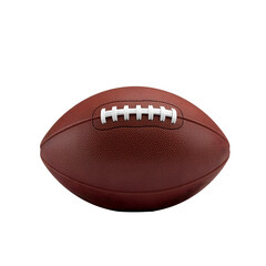 A brown American football with white laces on transparent background