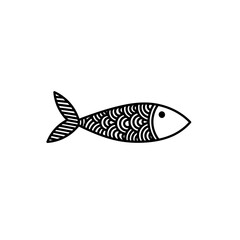fish vector in the form of abstract lines with unique shapes