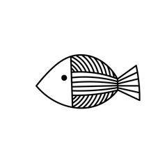 fish vector in the form of abstract lines with unique shapes