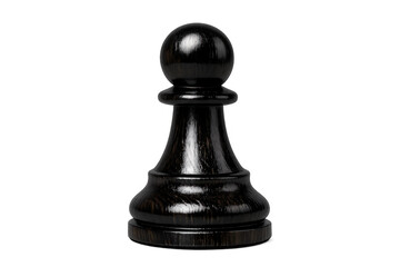 Black wooden pawn chess piece for strategy game