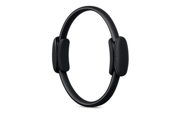 Black over ear wireless headphones on transparent background